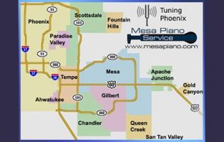 Service Area for Mesa Piano Service
